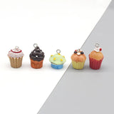 10pcs Mini Strawberry Chocolate Mushroom Resin Charms for DIY Jewelry Making
