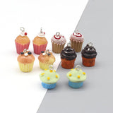 10pcs Mini Strawberry Chocolate Mushroom Resin Charms for DIY Jewelry Making