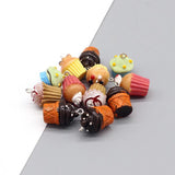 10pcs Mini Strawberry Chocolate Mushroom Resin Charms for DIY Jewelry Making