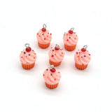 10pcs Mini Strawberry Chocolate Mushroom Resin Charms for DIY Jewelry Making