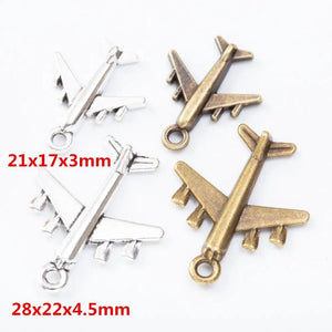 Set of 35 Vintage Aircraft Pendants for Jewelry Making