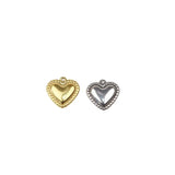 5pcs 15mm Stainless Steel Heart Charms Pendant DIY Necklace Earrings Bracelets