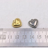 5pcs 15mm Stainless Steel Heart Charms Pendant DIY Necklace Earrings Bracelets