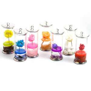 5pcs Dry Flower Glass Bottle Charms for Jewelry Making