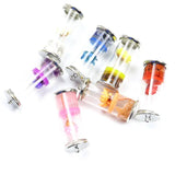 5pcs Dry Flower Glass Bottle Charms for Jewelry Making
