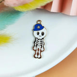 10pcs Halloween Skeleton Pendant for Earrings DIY Keychain Bracelet