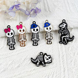 10pcs Halloween Skeleton Pendant for Earrings DIY Keychain Bracelet