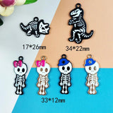 10pcs Halloween Skeleton Pendant for Earrings DIY Keychain Bracelet