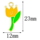 20Pcs Enamel Drip Oil Tulip Pendants for DIY Jewellery Sets