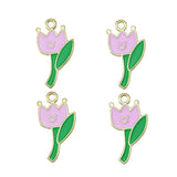 20Pcs Enamel Drip Oil Tulip Pendants for DIY Jewellery Sets