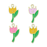 20Pcs Enamel Drip Oil Tulip Pendants for DIY Jewellery Sets