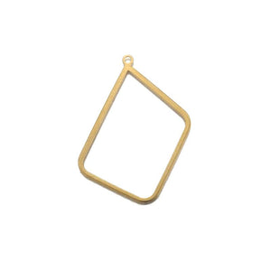 10Pcs Raw Brass Charms Hollow Frame Open Bezel Geometric Pendant For Earrings