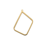 10Pcs Raw Brass Charms Hollow Frame Open Bezel Geometric Pendant For Earrings