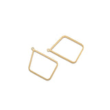 10Pcs Raw Brass Charms Hollow Frame Open Bezel Geometric Pendant For Earrings