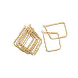 10Pcs Raw Brass Charms Hollow Frame Open Bezel Geometric Pendant For Earrings