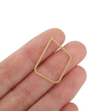 10Pcs Raw Brass Charms Hollow Frame Open Bezel Geometric Pendant For Earrings