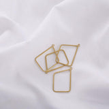 10Pcs Raw Brass Charms Hollow Frame Open Bezel Geometric Pendant For Earrings