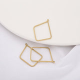 10Pcs Raw Brass Charms Hollow Frame Open Bezel Geometric Pendant For Earrings