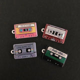 10pcs Retro Music 9060s Tape Alloy Charms Vintage Earring Keychain Pendant DIY