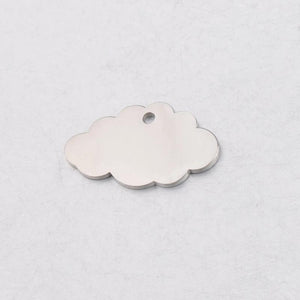 5Pcs 15*25mm Cloud Charm Stainless Steel Mirror Polished Necklace DIY Women
