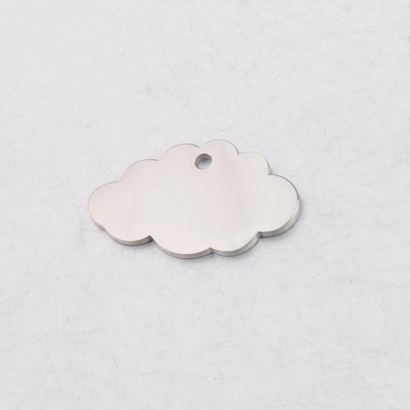 5Pcs 15*25mm Cloud Charm Stainless Steel Mirror Polished Necklace DIY Women