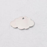 5Pcs 15*25mm Cloud Charm Stainless Steel Mirror Polished Necklace DIY Women