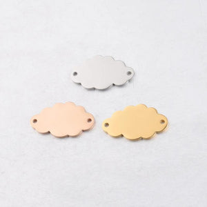 5Pcs 15*25mm Cloud Charm Stainless Steel Mirror Polished Necklace DIY Women