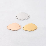 5Pcs 15*25mm Cloud Charm Stainless Steel Mirror Polished Necklace DIY Women