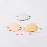 5Pcs 15*25mm Cloud Charm Stainless Steel Mirror Polished Necklace DIY Women