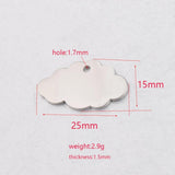 5Pcs 15*25mm Cloud Charm Stainless Steel Mirror Polished Necklace DIY Women