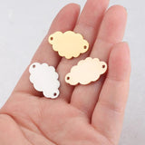 5Pcs 15*25mm Cloud Charm Stainless Steel Mirror Polished Necklace DIY Women