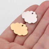 5Pcs 15*25mm Cloud Charm Stainless Steel Mirror Polished Necklace DIY Women