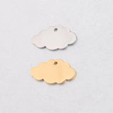 5Pcs 15*25mm Cloud Charm Stainless Steel Mirror Polished Necklace DIY Women