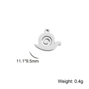 20pcs Mini Stainless Steel Animal Snail Charms for Jewelry Making DIY
