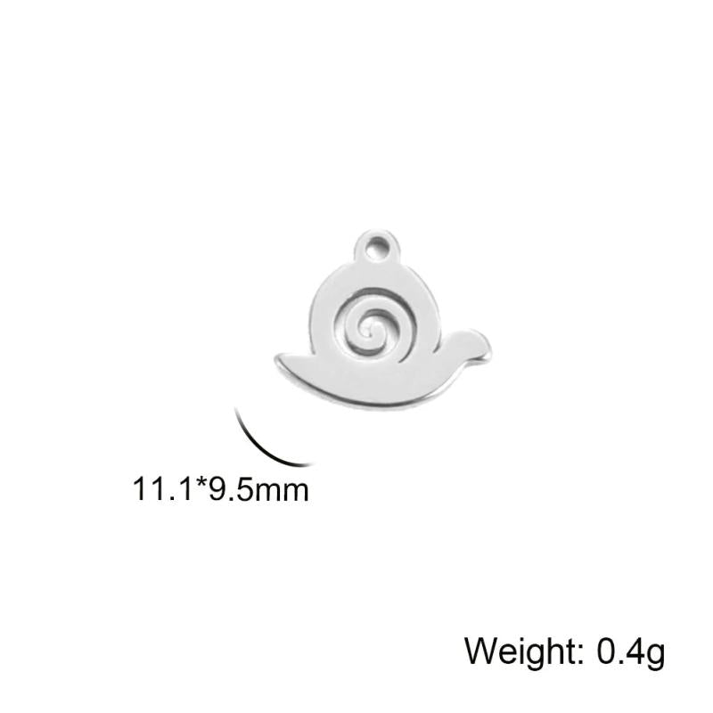 20pcs Mini Stainless Steel Animal Snail Charms for Jewelry Making DIY