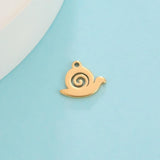 20pcs Mini Stainless Steel Animal Snail Charms for Jewelry Making DIY