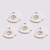 20pcs Mini Stainless Steel Animal Snail Charms for Jewelry Making DIY
