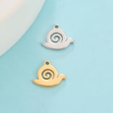 20pcs Mini Stainless Steel Animal Snail Charms for Jewelry Making DIY
