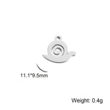 20pcs Mini Stainless Steel Animal Snail Charms for Jewelry Making DIY