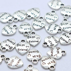 60pcs Tibetan Silver Friendship Charms Pendants 9x12mm