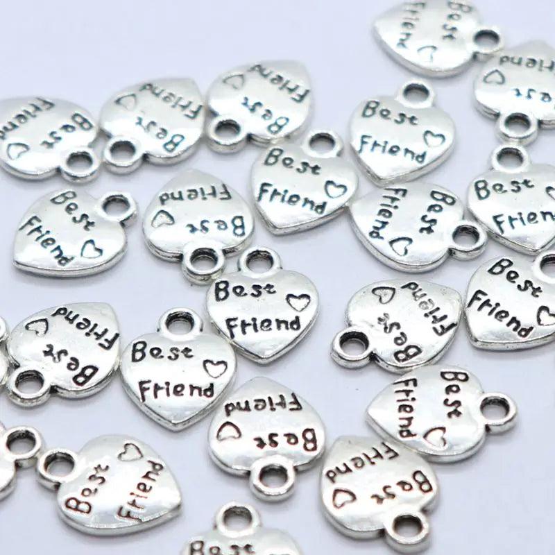 60pcs Tibetan Silver Friendship Charms Pendants 9x12mm