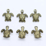 48pcs Tibetan Bronze Sea Turtle/Tortoise Charms Pendants 12x16mm