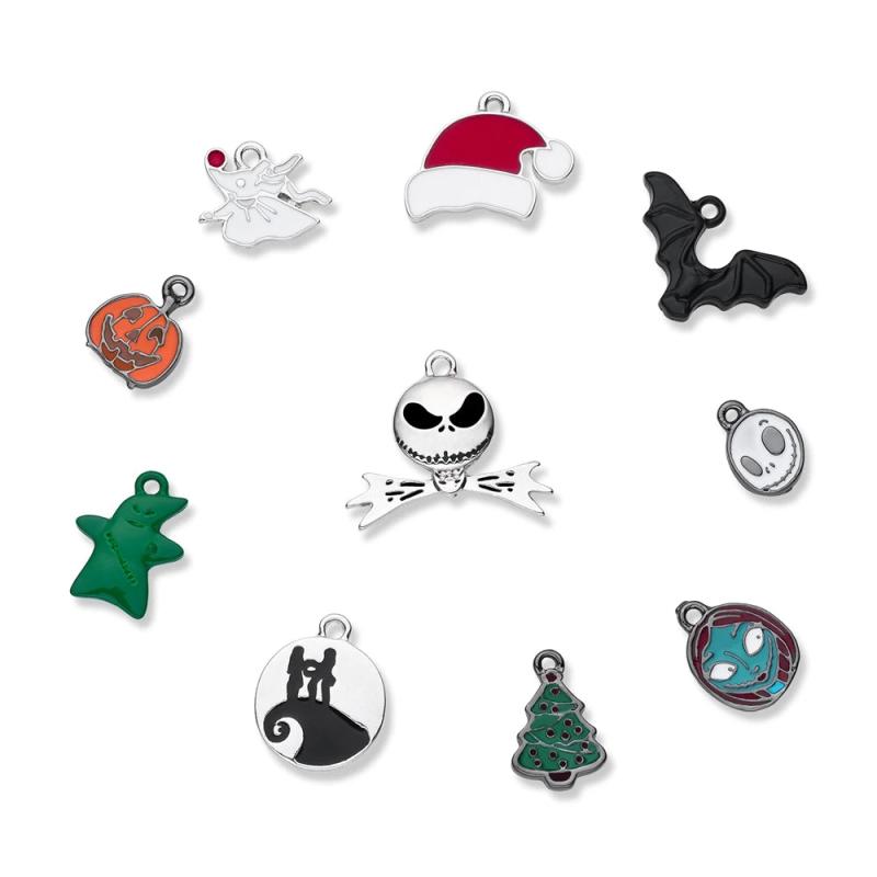Jack Sally Nightmare Charm Halloween Enamel Pendant