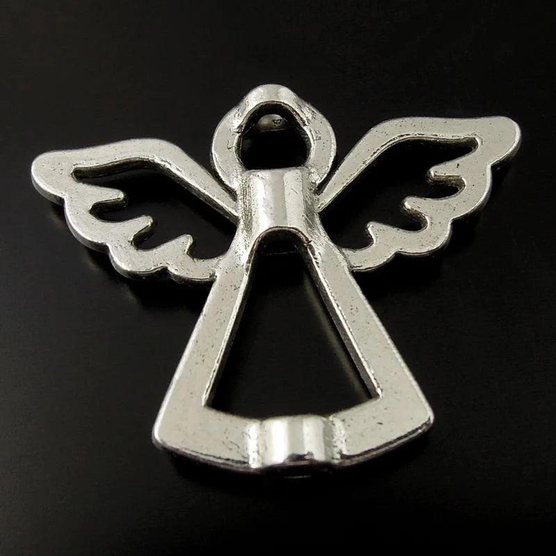 35pcs Angel Alloy Beads With Wings Necklace Pendant Jewelry Accessories