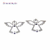 35pcs Angel Alloy Beads With Wings Necklace Pendant Jewelry Accessories