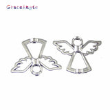 35pcs Angel Alloy Beads With Wings Necklace Pendant Jewelry Accessories