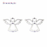 35pcs Angel Alloy Beads With Wings Necklace Pendant Jewelry Accessories