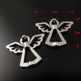 35pcs Angel Alloy Beads With Wings Necklace Pendant Jewelry Accessories