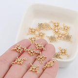 4pcs Copper Small Pendant Micro Zircon DIY Bracelet Earrings Accessories