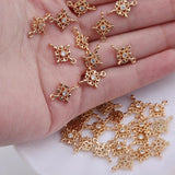 4pcs Copper Small Pendant Micro Zircon DIY Bracelet Earrings Accessories